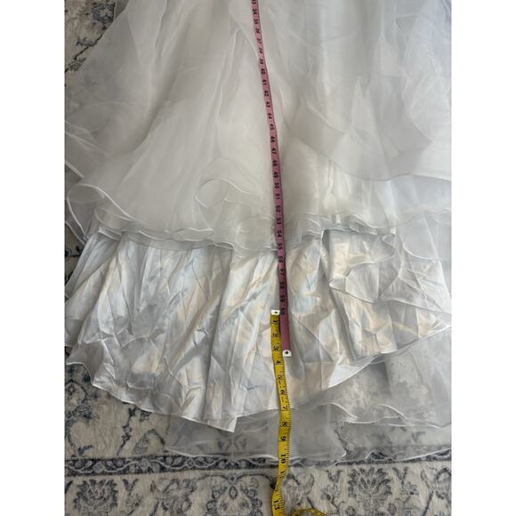 Lulus Mine, All Mine White Embroidered Organza Strapless A-Line Gown Size Medium - Picture 8 of 12